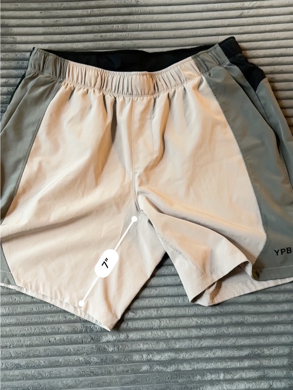 Abercrombie & Fitch Two-Tone Beige and Gray Athletic Shorts